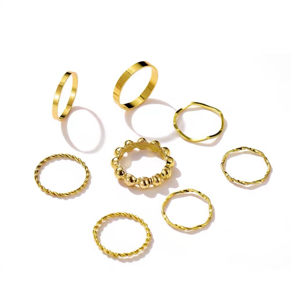 Minimalist Stackable Band Ring Set With Cubic Zirconia For Women_voghion.com