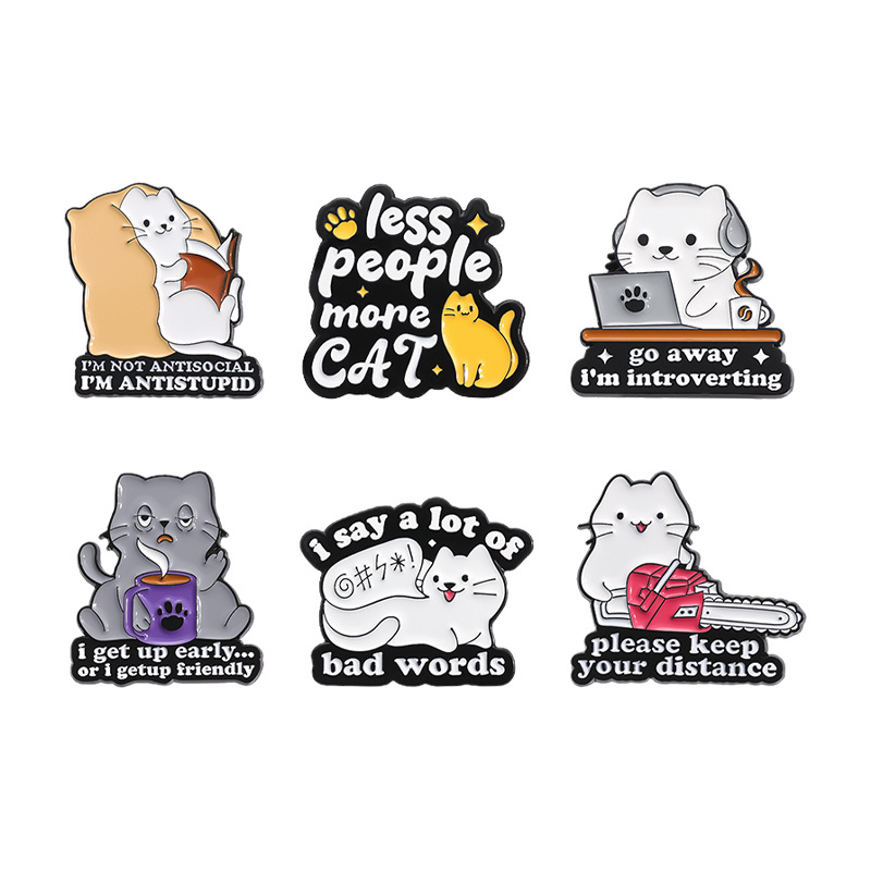 Cute Style Cute Pin Letter Cat Alloy Stoving Varnish Unisex Brooches