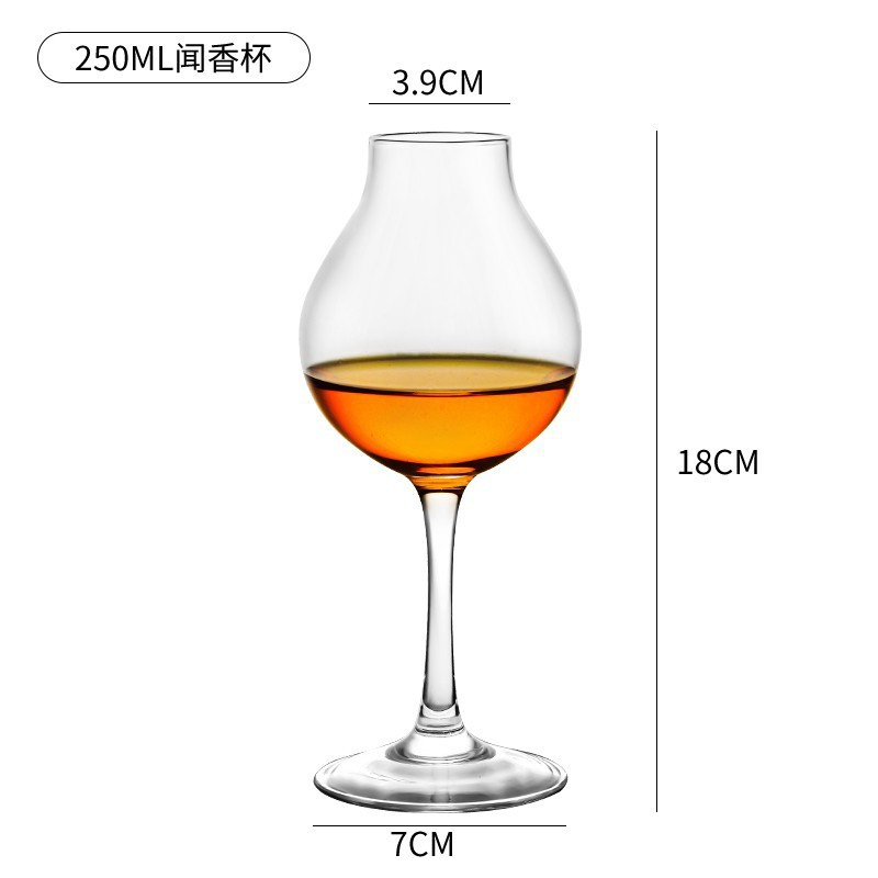 Taza de olor de vidrio internacional Taza de degustación de whisky Taza de prueba Taza de tulipán Taza de vino dulce Taza de bebida pura profesional ISO