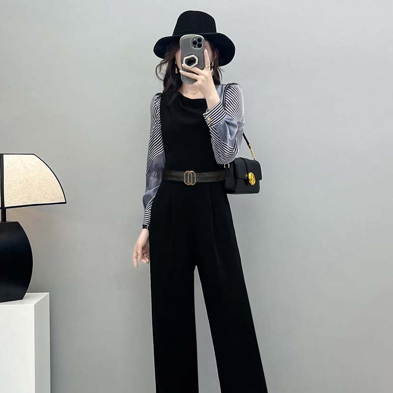 French-Style Fashion High-End Ol Jumpsuit Set for Women, Autumn 2025 New Elegant Socialite High-Waisted Slimming Long Pants