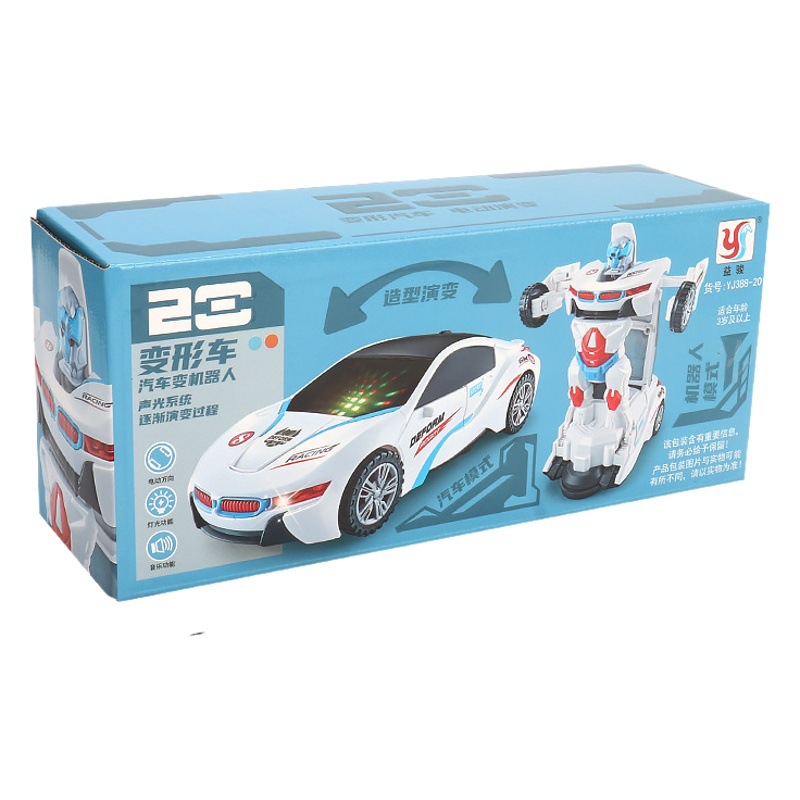 Nuevos niños de la deformación eléctrica del coche de juguete de la música de luz universal de deformación modelo de coche ventas directas de la fábrica