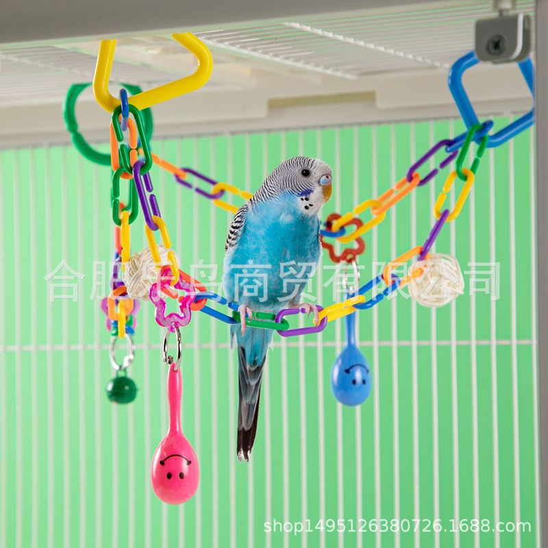 オウムのおもちゃ、鳥のおもちゃ、鳥用品、プラスチックチェーンクライミングソフトブリッジ、噛むおもちゃ、吊り橋、ブリッジスイング、クロスボーダー|undefined