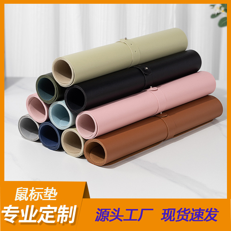 Tapis de souris pour ordinateur prêt à l'emploi, tapis de bureau extra-large, grand tapis en cuir imperméable, bloc-notes, impression couleur personnalisée et impression de logo disponibles.