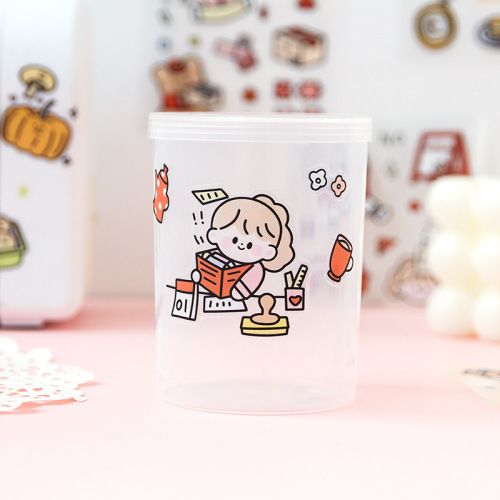100 pieces of hand ledger sticker set waterproof transparent water cup small pattern cane ins style girly heart ledger stickers