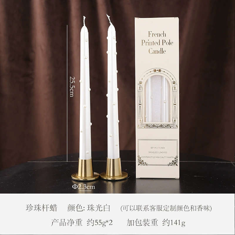 Перламутровая аромапод candle, тонкие taper 30 см, европейский стиль