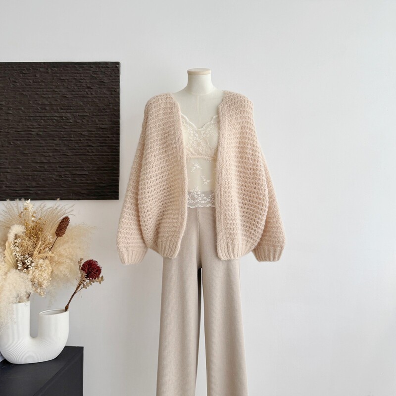 Autumn_Warm Alpaca Sheep Wool Heavy Weight Hand Crochet Thick Needle Large Cardigan Autumn_Warm Alpaca Sheep Wool Heavy Weight Hand Crochet Thick Needle Large Cardigan