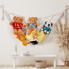 クロスボーダー二角手作り綿ロープ網兜フリンジ吊りぬいぐるみ部屋防塵収納網兜