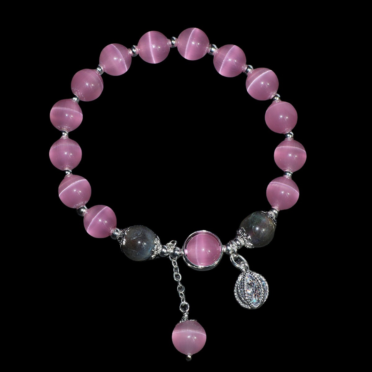 Nouveau Bracelet en pierre œil de chat, Bracelet du même Style pour Temple féminin, cadeau de Collection de bracelets de Style chinois populaire_voghion.com