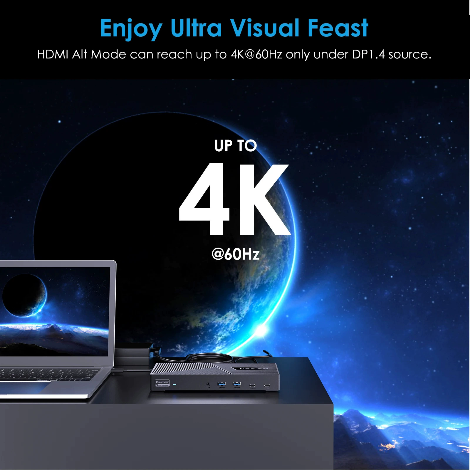 Многофункциональная док-станция Wavlink с сетевым портом RJ45, передачей мощности 130 Вт и поддержкой DisplayLink для 3 мониторов