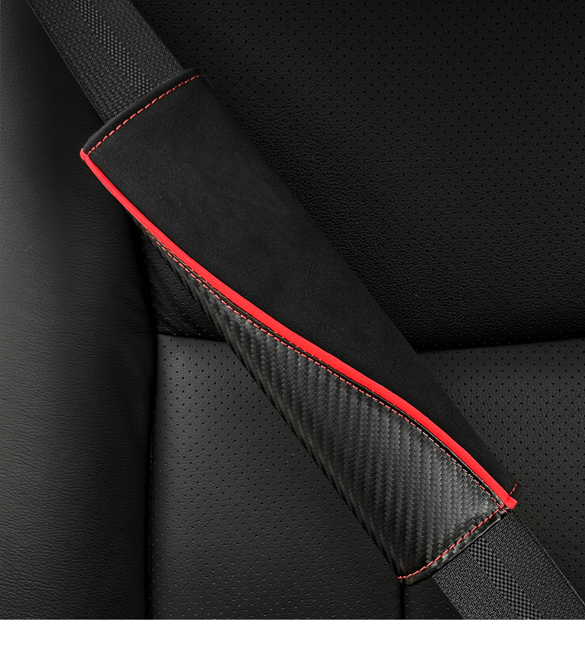 Car seat belt shoulder pad lengthened soft and comfortable suede carbon fiber pattern protective sleeve in-car supplies factory direct sales