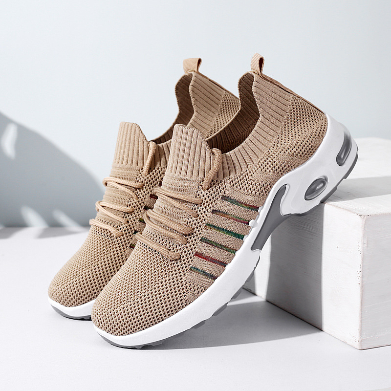 Primavera y otoño nueva zapatilla de deporte casual de las mujeres Flying malla tejida zapatos para correr de moda del todo-fósforo de las mujeres Zapatillas Zapatos individuales