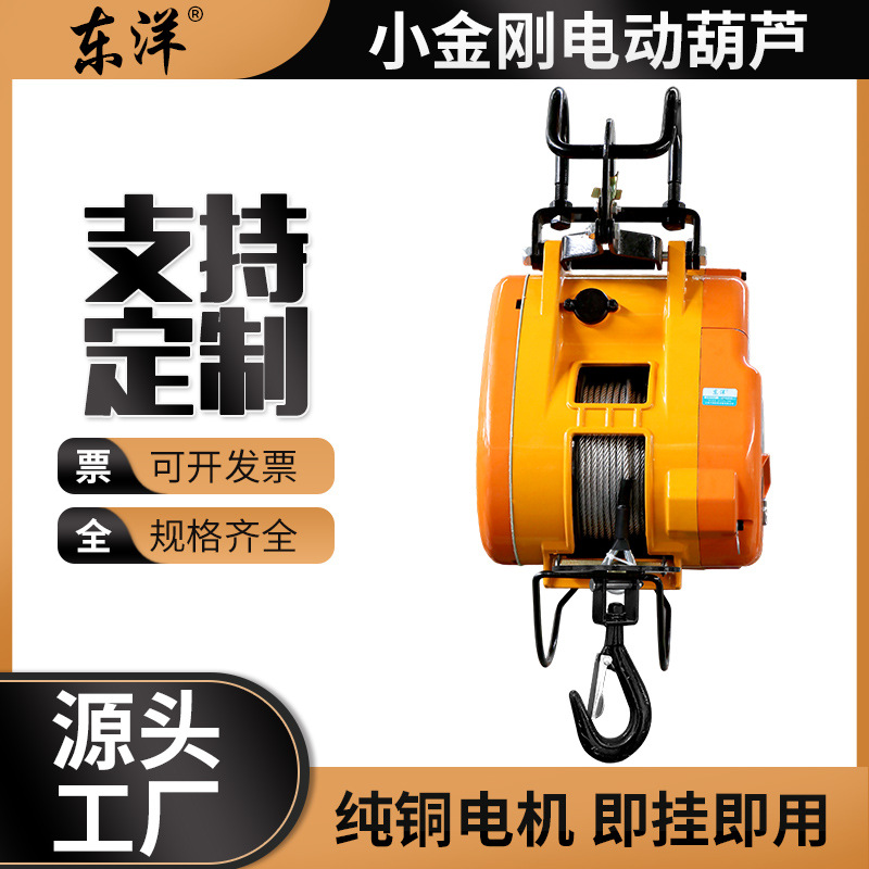 小金刚电动葫芦220V小型便携式提升机家用吊运机悬挂卷扬机300kg