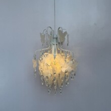 法式复古贝壳网红小吊灯玄关餐厅少女轻奢水晶奢华卧室床头吊灯