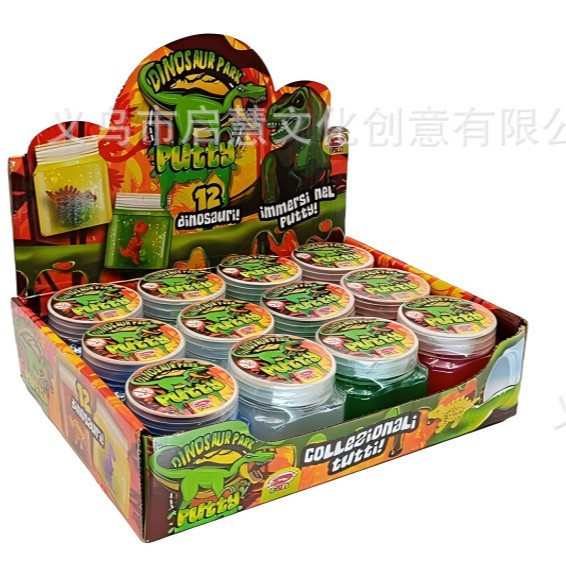 跨境 恐龙起泡胶恐龙史莱姆七彩透明卡通水晶泥 史莱姆套装低硼粘