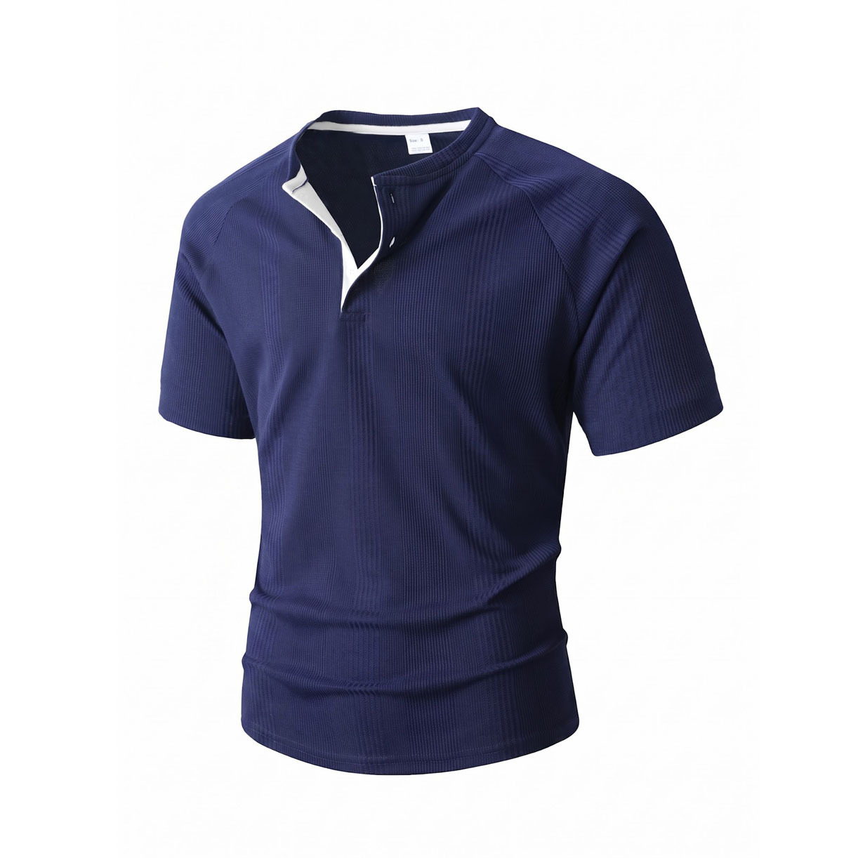 Men's Clothing Men's Summer Shirt Long Sleeve Round Neck Vertical Stripe Style Henry Base T-Shirt For Formal & Casual_viptrois.com