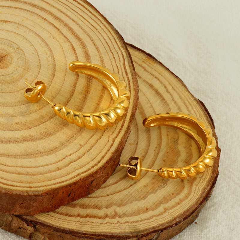 Nuovi orecchini a spirale di alta qualità, placcati in oro e resistenti allo sbiadimento, per donna_voghion.com