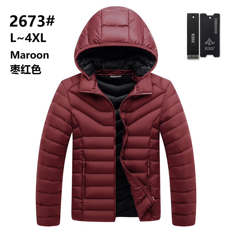 Ropa de costilla de invierno transfronteriza casual de los hombres de estilo coreano de color sólido cálido abrigo de algodón acolchado moda raqueta de moda abrigo de algodón acolchado al por mayor