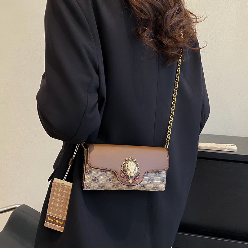 Borsa quadrata piccola testa di sole all-match transfrontaliera tendenza moda europea e americana borsa diagonale monospalla di lusso di fascia alta di fascia alta_voghion.com