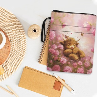 Amazon Book Protective Cover Highland Cow Cute Book Cover with Zipper Washable Fabric One Piece Minimum Order