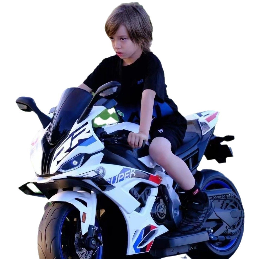 Nueva motocicleta eléctrica grande para niños de 3 a 10 años, coche de juguete recargable para niños, el bebé puede sentarse en una motocicleta de dos ruedas