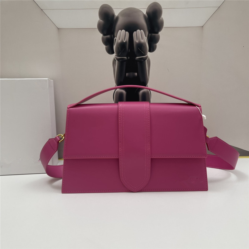 2022 New Niche Luxury Texture Single Shoulder Genuine Leather Pink Crossbody Baguette Bag Women's Small Square Underarm Bag