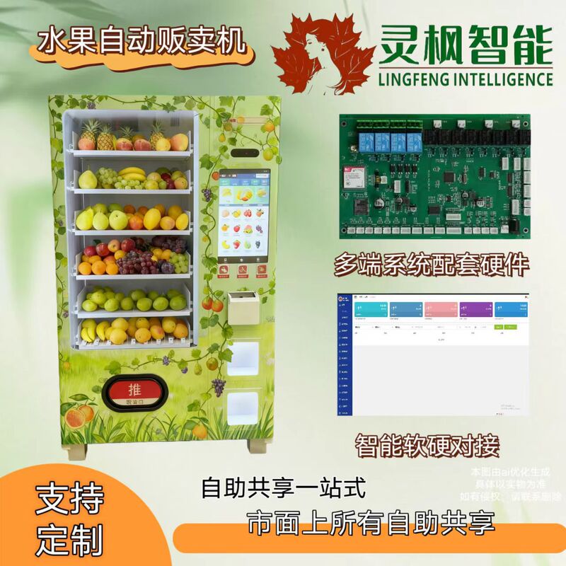 Fruit and Vegetable Refrigerated Vending Machine Control Board, Commercial Vending Machine System Software and Hardware Complete Set
