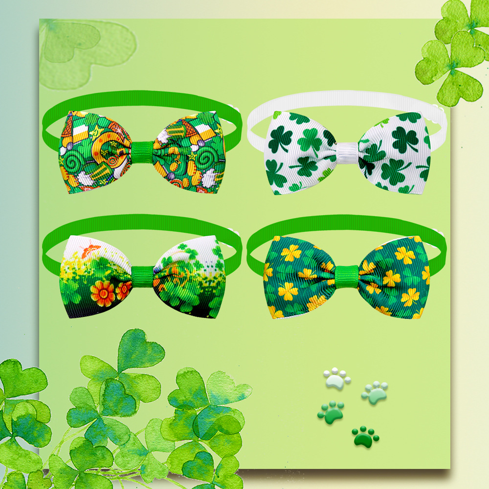 Simple Style Classic Style Ribbed Band Four Leaf Clover Pet Accessories display picture 2