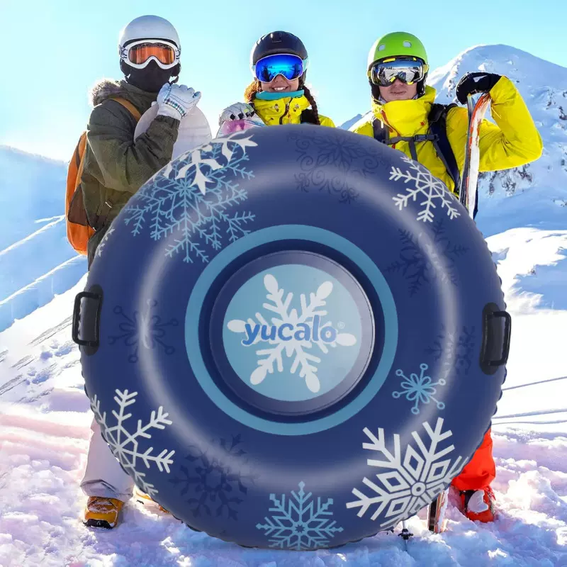 跨境批发新款滑雪圈冬季拖拉成人板加厚pvc充气滑雪轮胎户外耐磨
