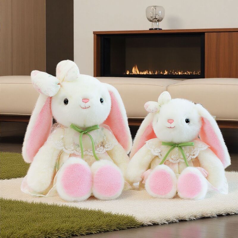 Tulip Comfort Rabbit Plush Toy Children's Doll Internet Celebrity Gauze Dress Rabbit Claw Machine Gift Wholesale Comfort Doll