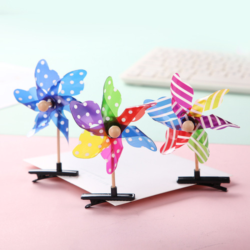 Factory Direct Sale Windmill Hairpin Wholesale Kindergarten May Day Outing Children's Gift Toys Small Windmill Wholesale