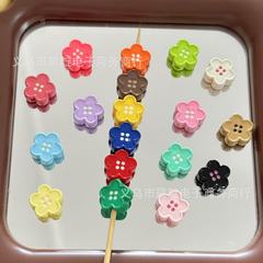 アクリルペイントフラワーボタンビーズ diy 子供のヘアロープジュエリー携帯電話チェーンバッグキーホルダー素材