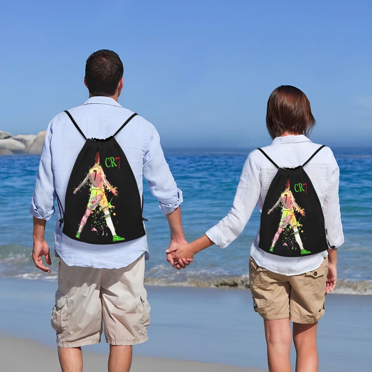 Nueva popularidad de la estrella del fútbol, Ronaldo, mochila de lona, mochila de moda, mochila casual, hombre y mujer
