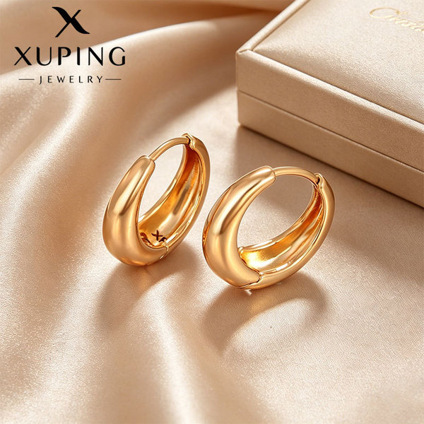 glossy geometric retro copper fashionable earrings drop-shaped