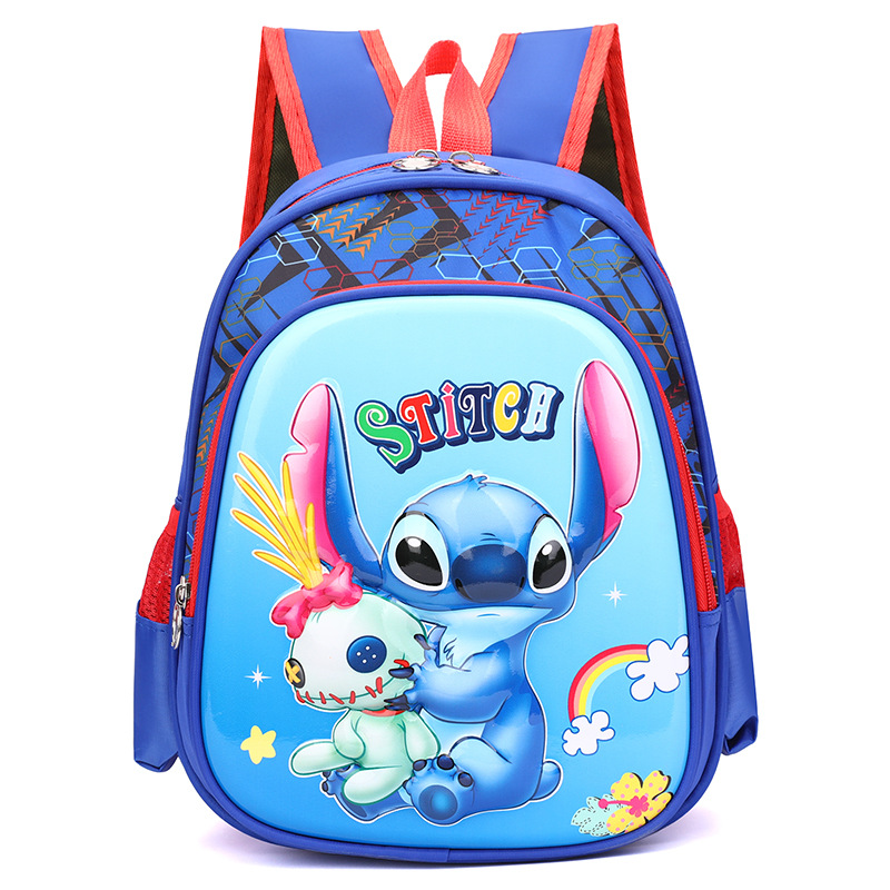 Mochila de dibujos animados Stitch de carcasa dura de 12 pulgadas al por mayor Mochila de jardín de infantes ultraligera Mochila para niños de 3-4 años