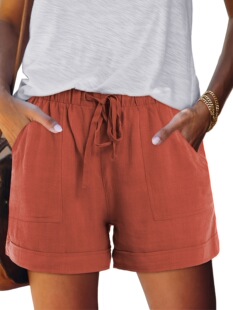 C 17645 Printed High Waist Shorts ӡ��������ѝ