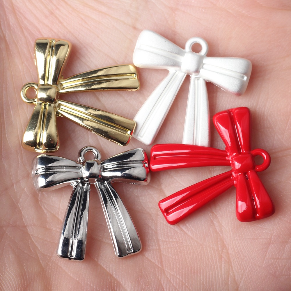 28g Weight Pendant Jewelry Making Type DIY Jewelry Accessories Classification 10 PCS/Package Quantity Alloy Material Bow Knot Pattern Spray Paint, Plating Design Simple Style Style 10 PCS/Package Alloy Bow Knot Pendant 7