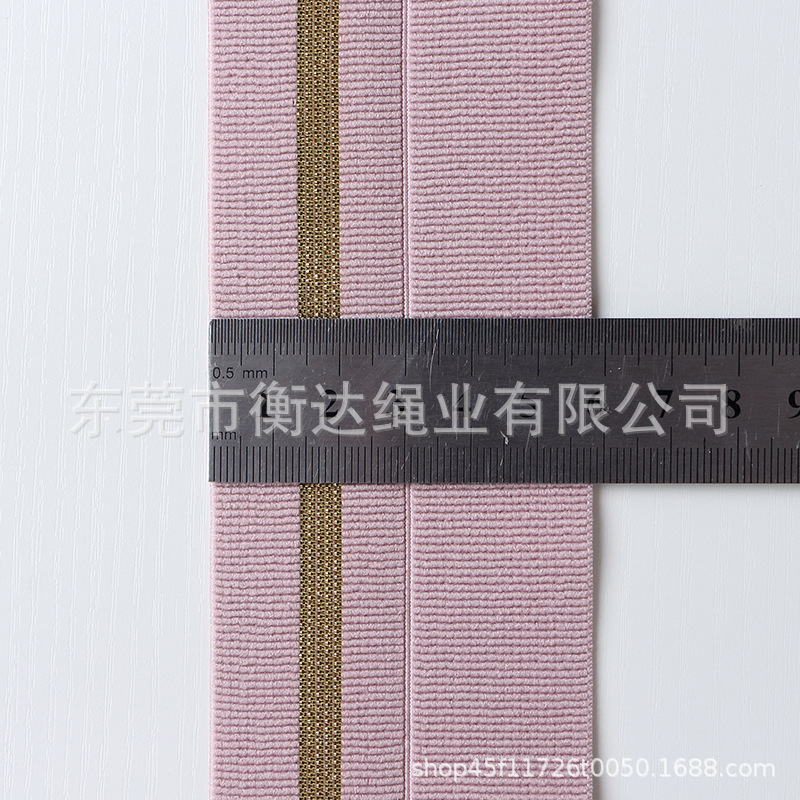 Fábrica de venta al por mayor 6cm costillas de color dobladas elásticas bordes de oro ropa interior pantalones cintura elástica