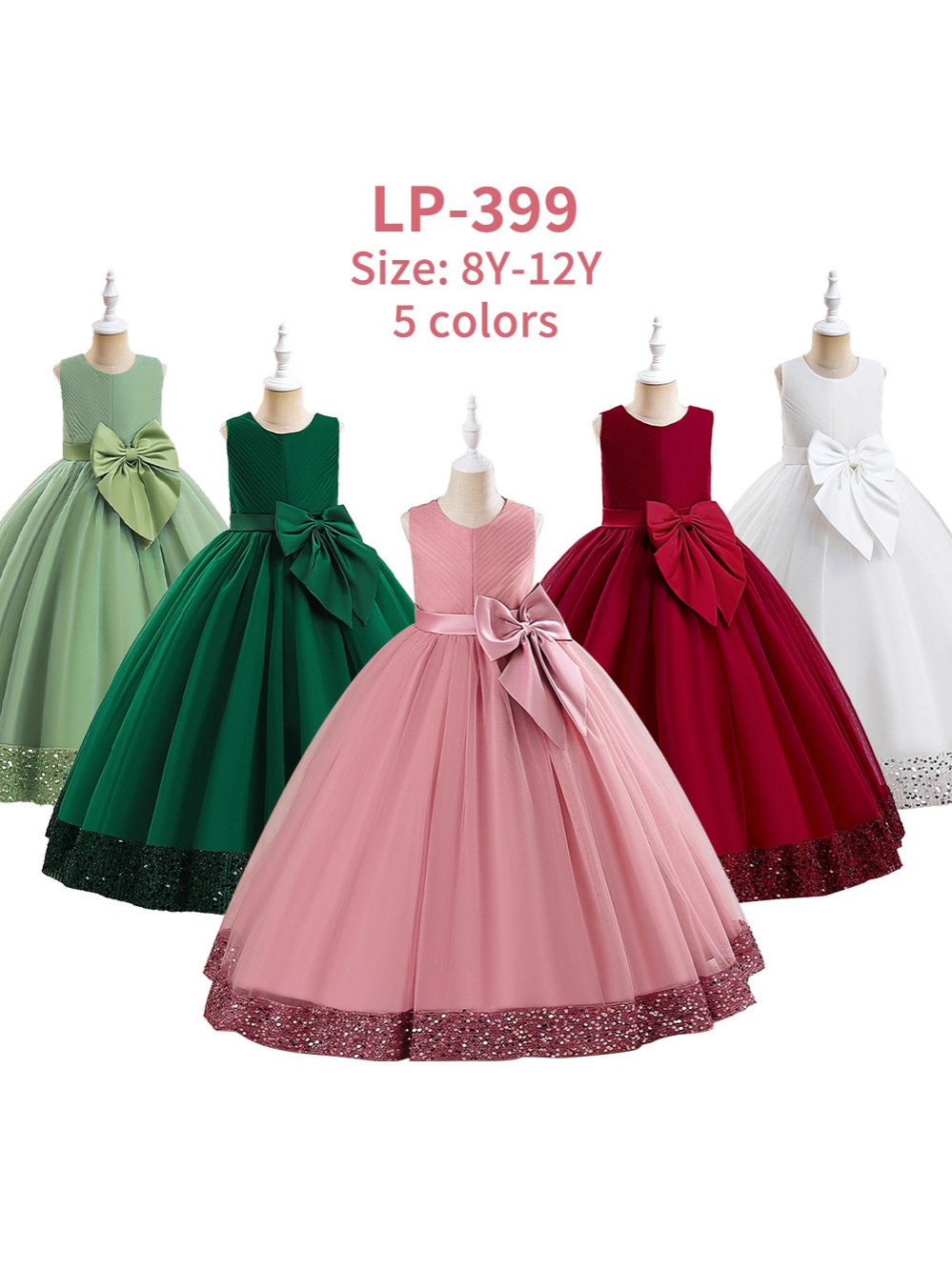 Vestido de niña Vestido medio y grande para niños Flor de rendimiento ropa para niños vestido de novia vestido largo de niña princesa vestido de malla de lentejuelas
