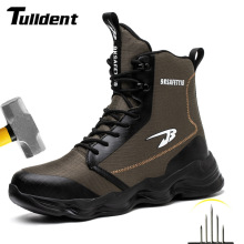 2023 New Safety Shoes Men Boots High Top Work Sneakers Steel