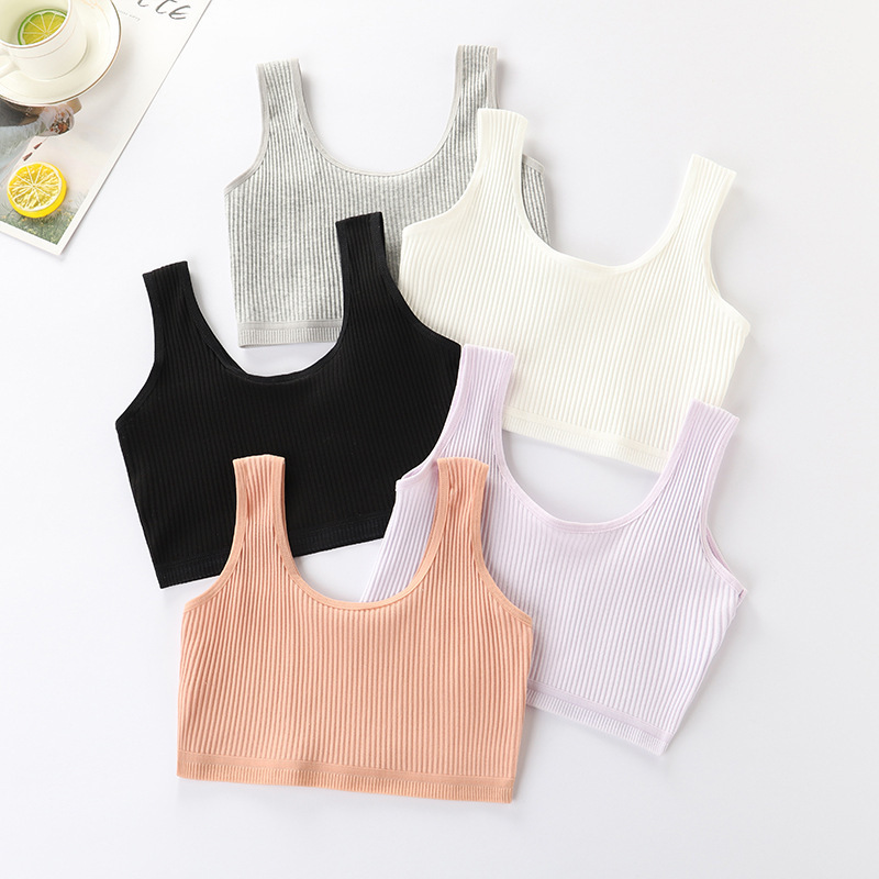 Girls' Intimates Development Period Girls Big Children's Small Vest Student Girls Cotton Adolescent Children's Bra Wholesale Breathable