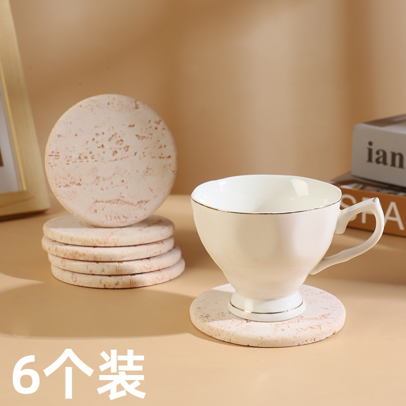 Cross-Border Desktop Coffee Coaster Set, Cup Holder, Tea Tray, Milk Tea Mat, Anti-Scalding Heat Insulation Pad, Resin Crafts Wholesale