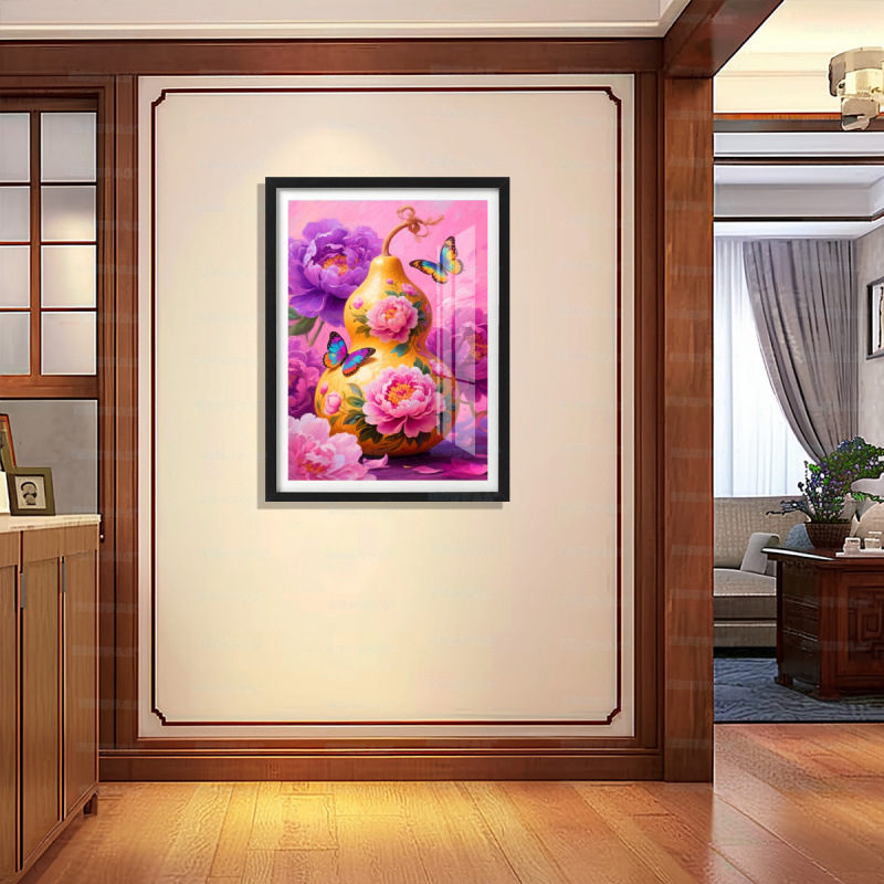 [Algodón importado] Mona Lisa Real bordado de cruz, Fu Man Tang-Peony Shangxiang bordado de hilo auspicioso estilo chino