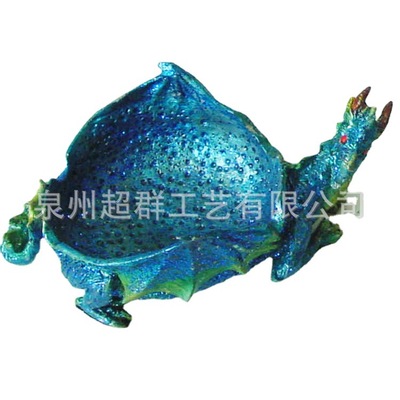 Manufactor wholesale Metal Arts and Crafts alloy Coloured drawing dinosaur modelling ashtray gift