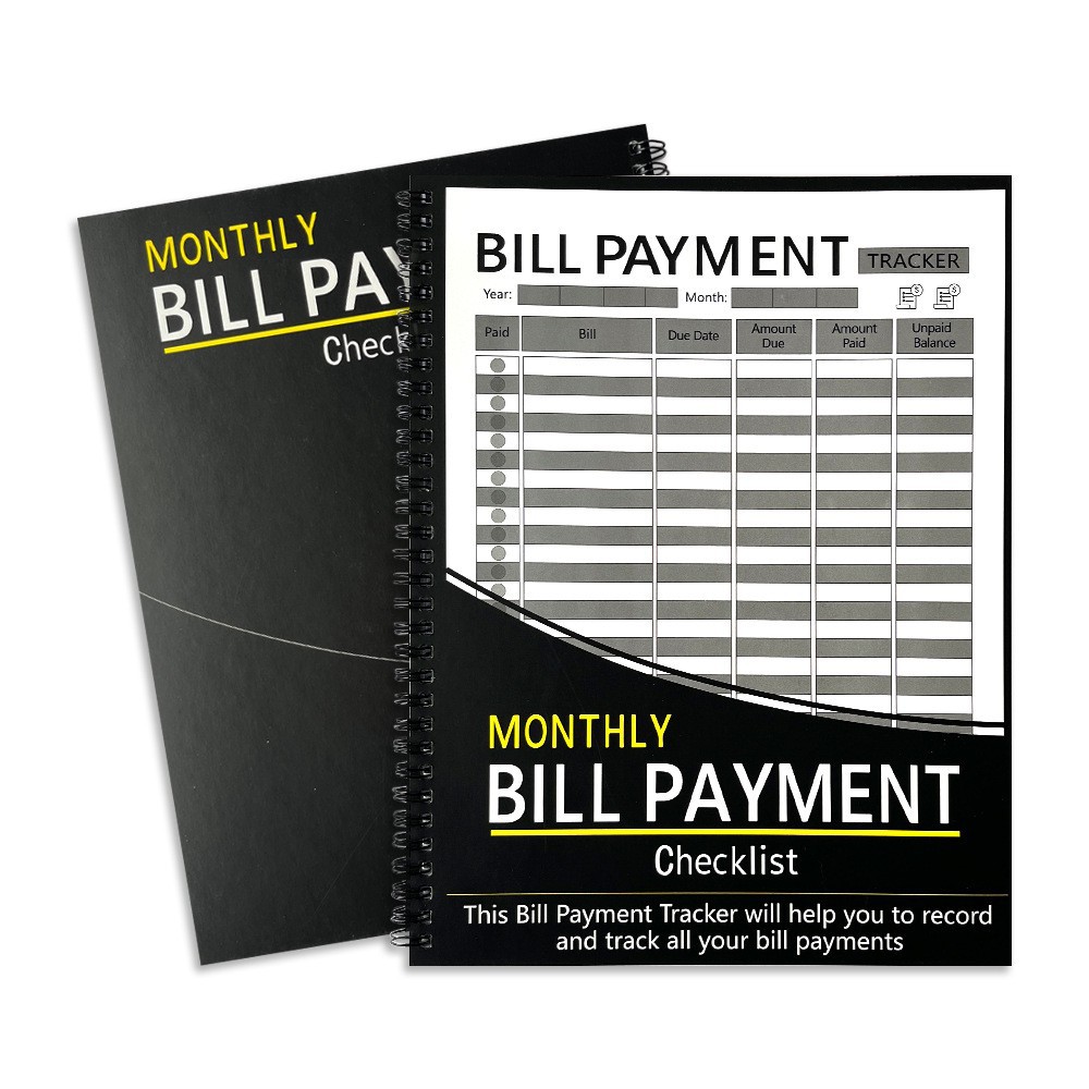 跨境新品 Bill Tracker Notebook 黑色账单笔记本 省钱记录本现货