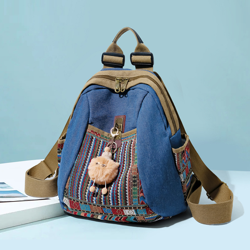 Internet Trendy Backpack Dirty Resistant Large Ethnic Style Fashionable Casual All-Match Women's Lightweight Dual-Use Mummy Bag Durable