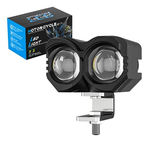 Dxz【Tax Not Included】Motorcycle Led Spotlight with 2 Lights, Dual-Color Small Steel Cannon, Electric Vehicle Led Headlight with High and Low Beam