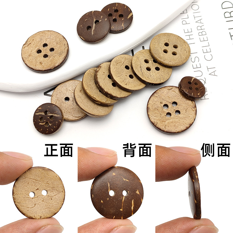 Round two-eye buttons for children's wooden clothes cardigan knitted…