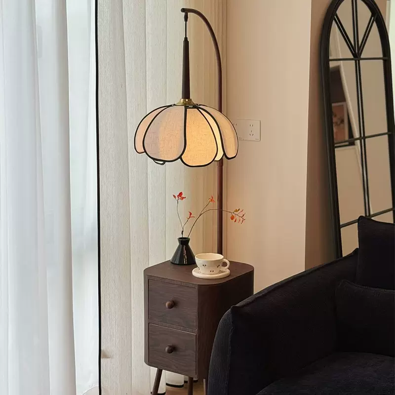 中古风法式网红卧室落地灯客厅茶几边几氛围床头台灯置物一体