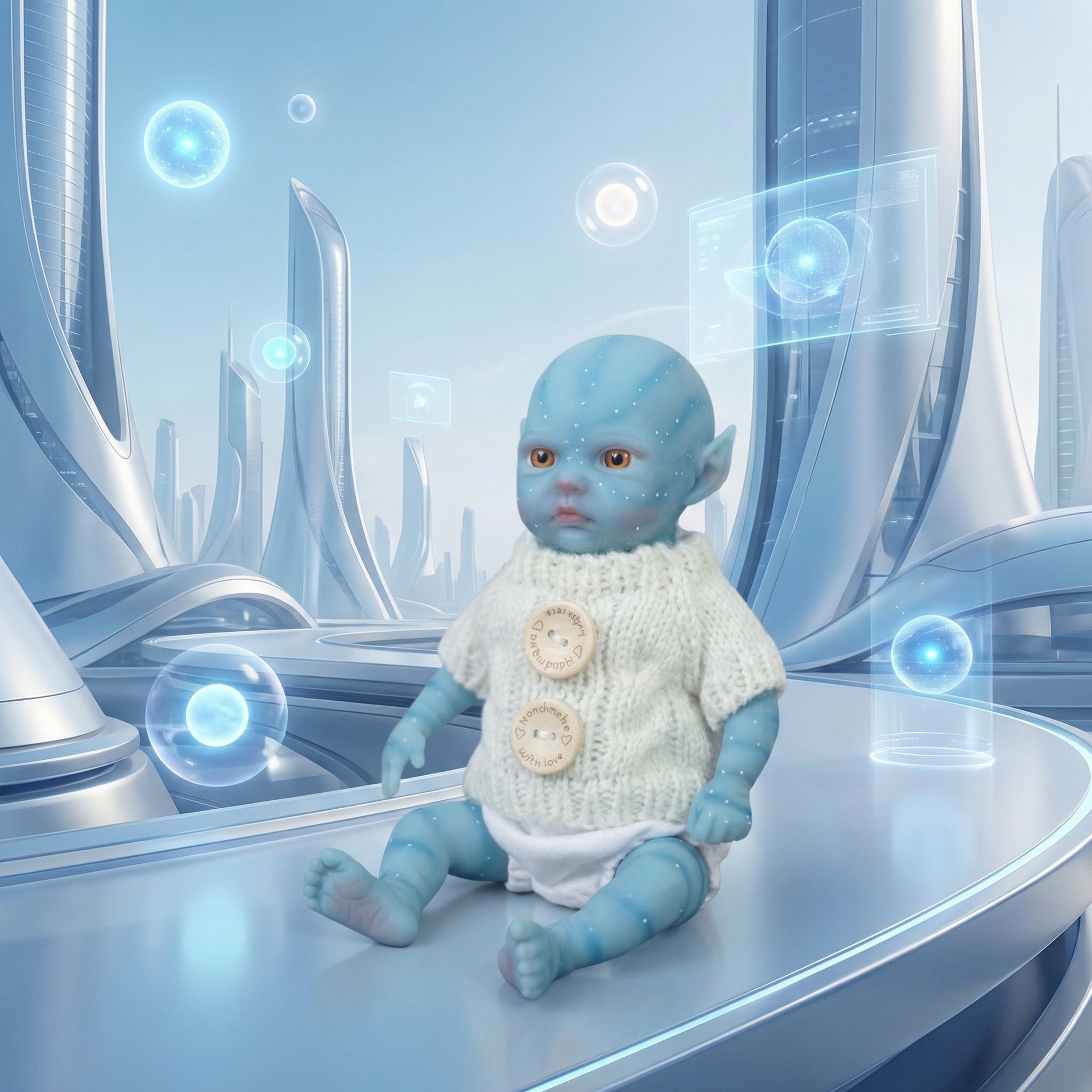 8 pulgadas Avatar sólido de silicona muñeca de simulación bebé renacido Q-ball es elástico suave