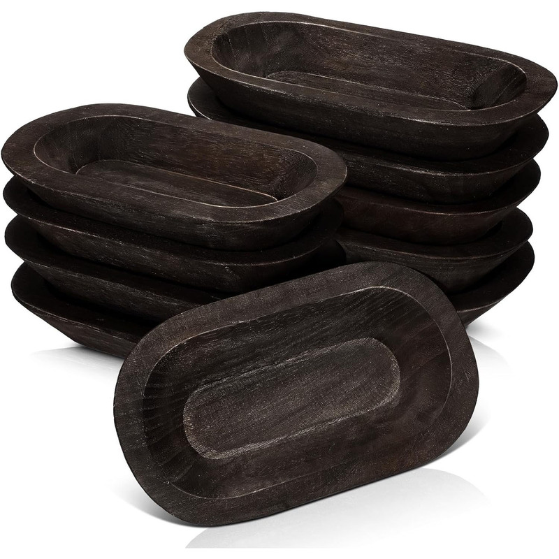 Wooden Dough Bowl for Wedding DIY Candle Home Crafts Making Farmhouse Fruit Supplies Decorative Wood Bowl